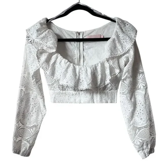 Sofia The Label Amore Lace Crop Top Size 6 - Picture 2 of 10